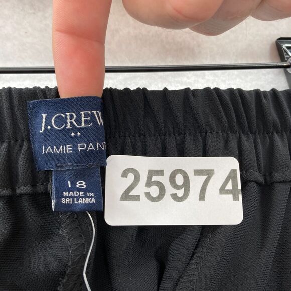 J.Crew Jamie Ankle Pants Women's Plus 18 Pull On Tapered Black Stretch Fabric‎ - Picture 5 of 13